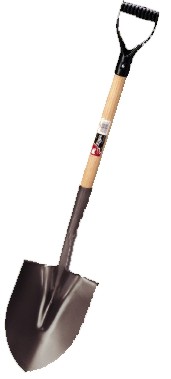 Round Point Shovel 29 Wooden D Handle
